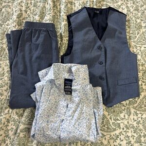 Nautica Blue Vest and Pants with Floral Shirt